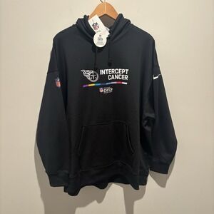 Nike Tennessee Titans  Crucial Catch Intercept Cancer Hoodie 2XL Black NWT